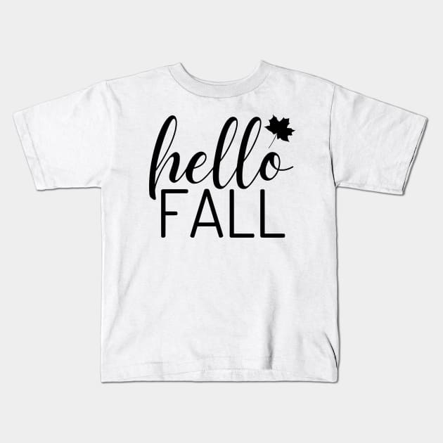 Hello fall Kids T-Shirt by Peach Lily Rainbow